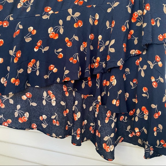 ‘Angel’ Vintage Style Cherry Patterned Navy Dress - Picture 3 of 12